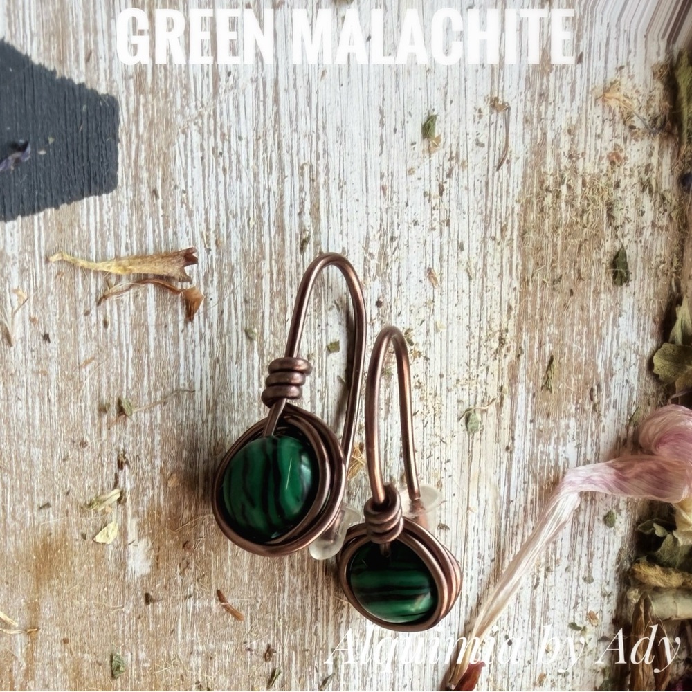BOHO +  Green Malachite  Earrings
